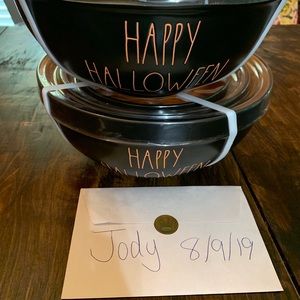 Rae Dunn set of 3 ceramic Halloween mixing bowls
